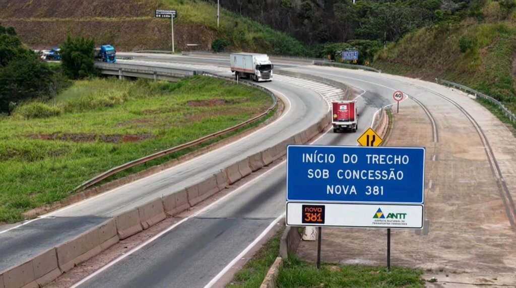 BR 381: Nova 381 troca placas em Antônio Dias; Pare e Siga soaquinoticias