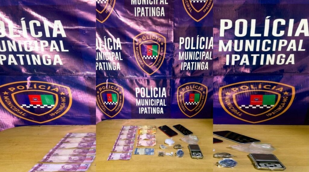 Polícia Municipal de Ipatinga apreende drogas e prende três por tráfico. soaquinoticias