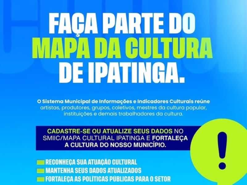 Prefeitura de Ipatinga convoca artistas para atualização do cadastro cultural soaquinoticias