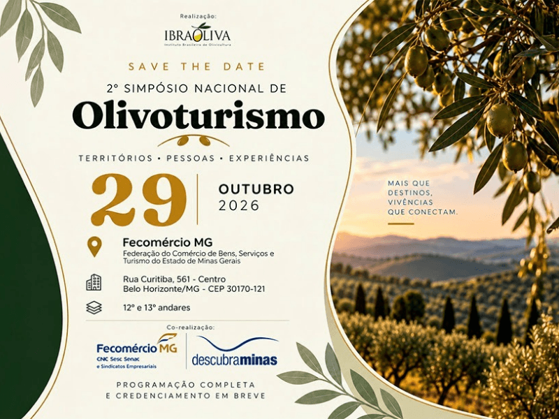 Belo Horizonte sedia o segundo Simpósio Nacional de Olivoturismo em outubro soaquinoticias