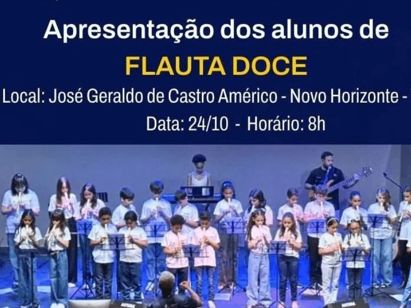 Programa Mais Musica promove apresentacao de flauta doce em Timoteo soaquinoticias